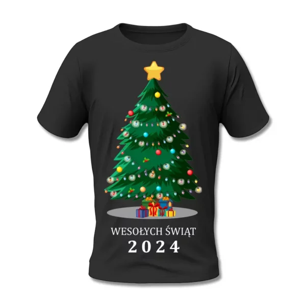 T-shirt ŚWIĘTA BLACK z motywem choinki