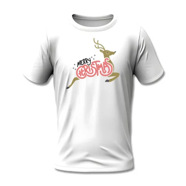 T-shirt ŚWIĘTA WHITE z motywem choinki