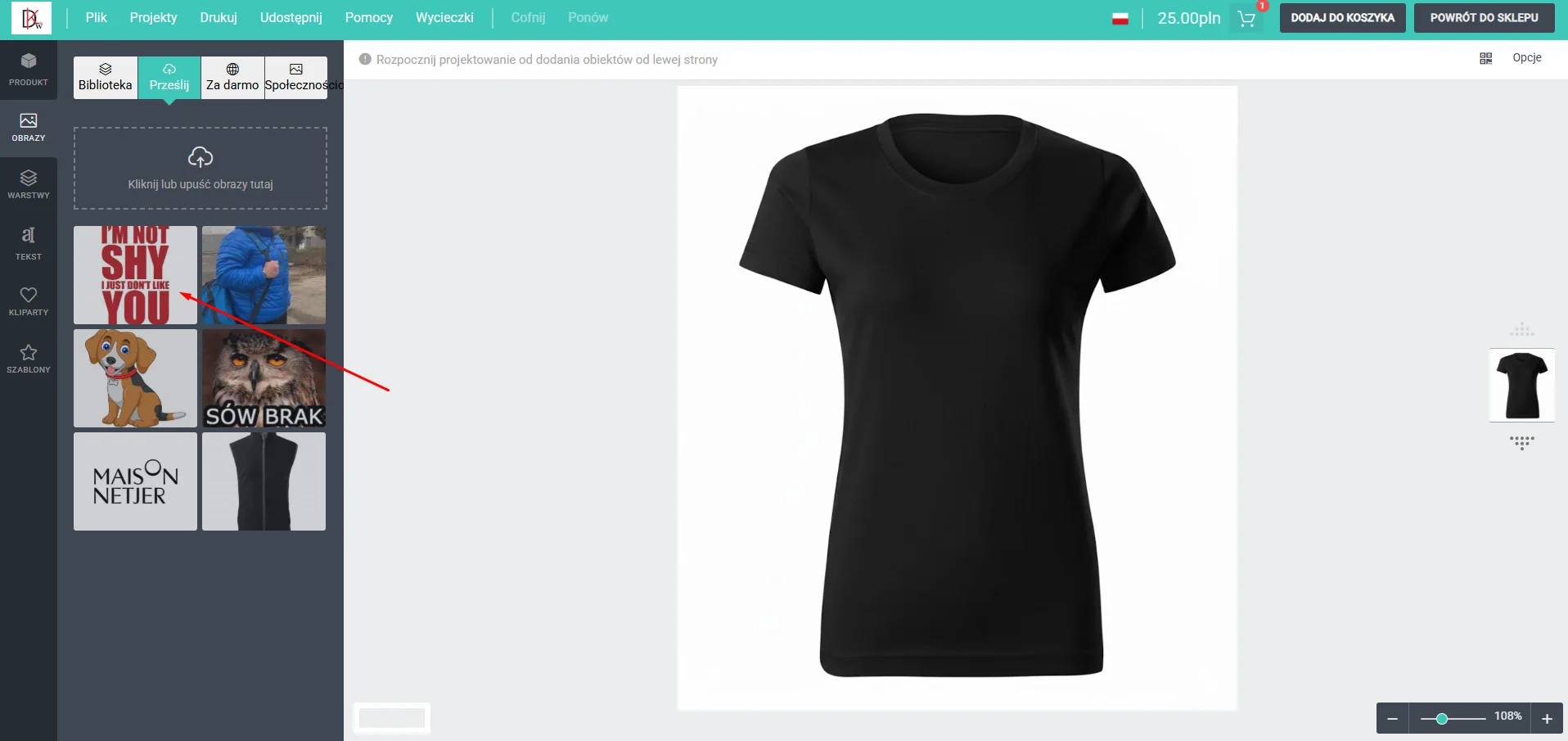 Umieszczanie na produkcie